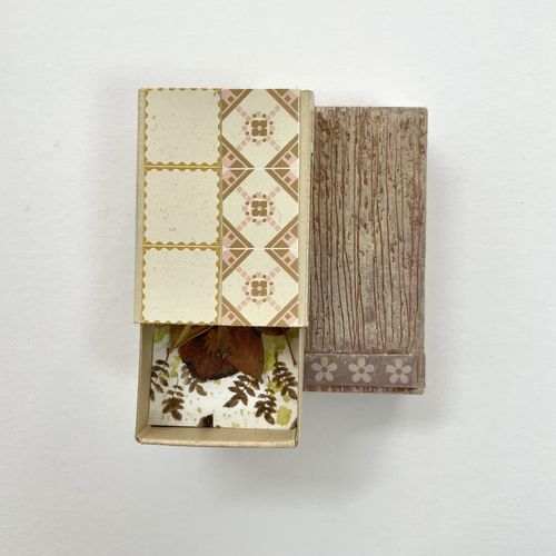 quadre mini miniatura caixeta llumins fulles fusta